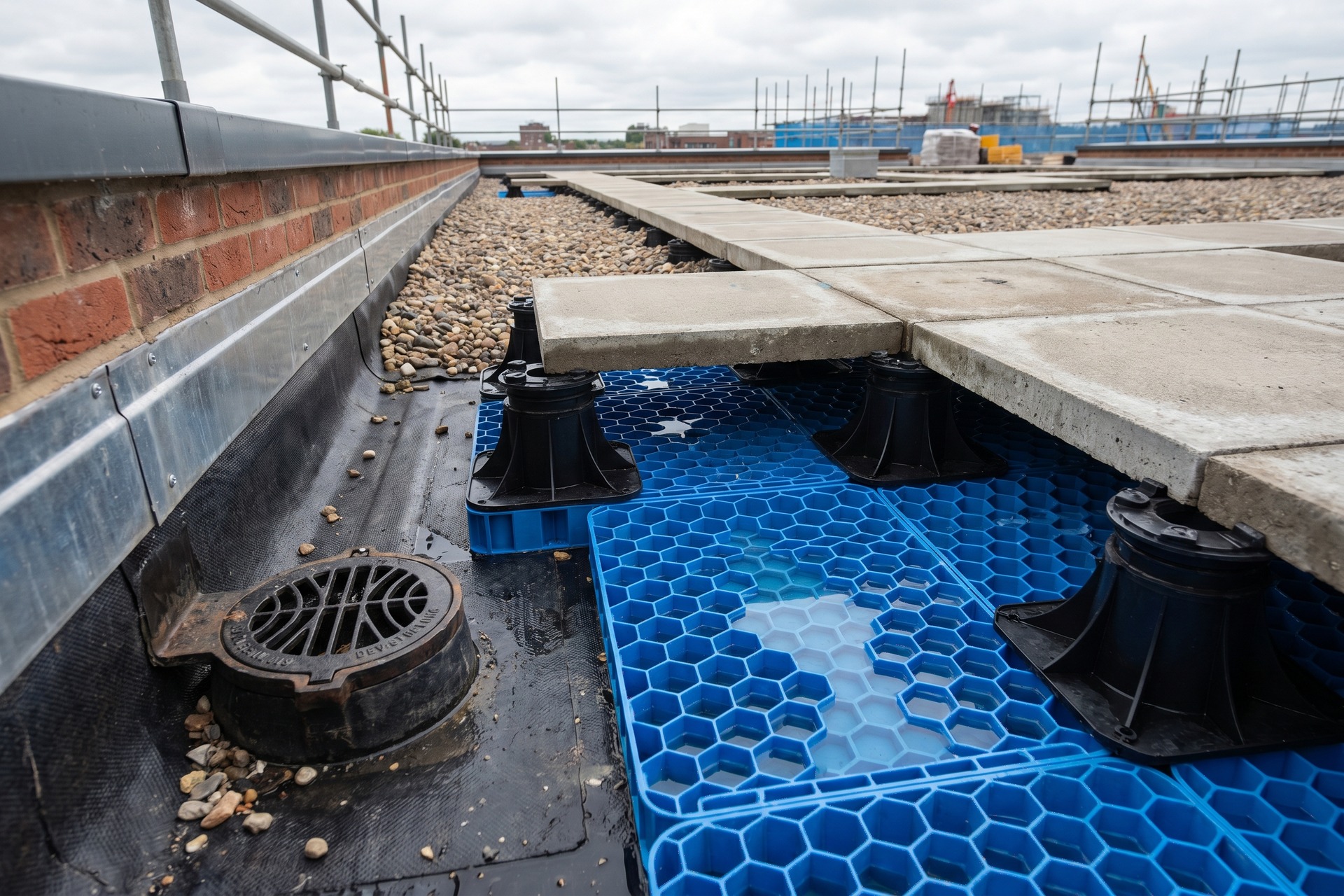 Blue roof attenuation storage zone