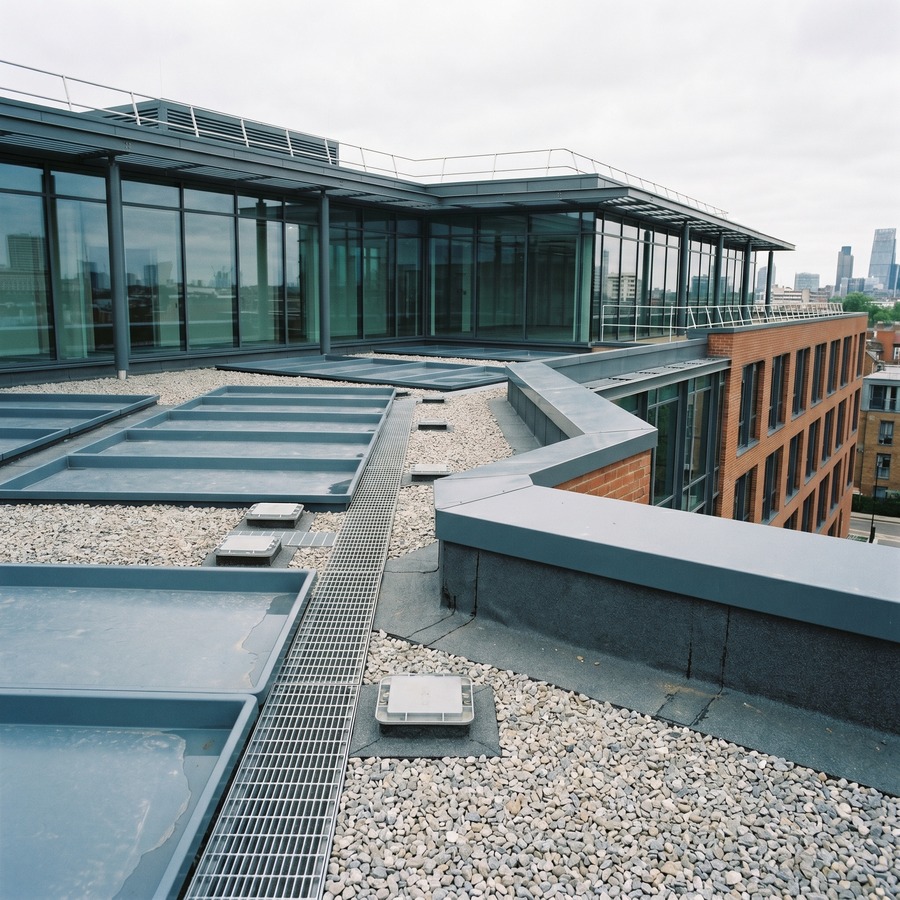 Completed commercial flat roof project