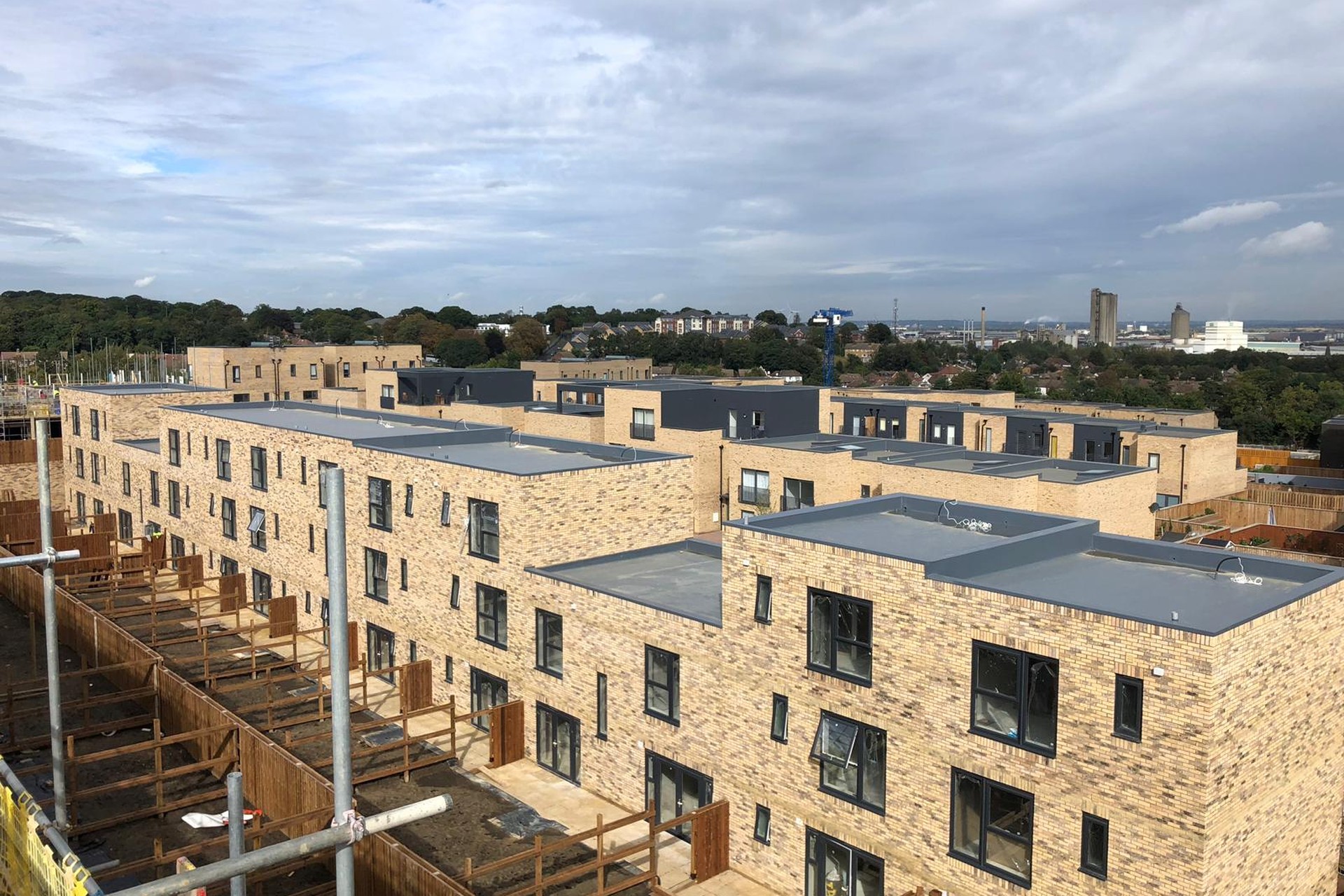 Completed new build commercial roof with clean detailing